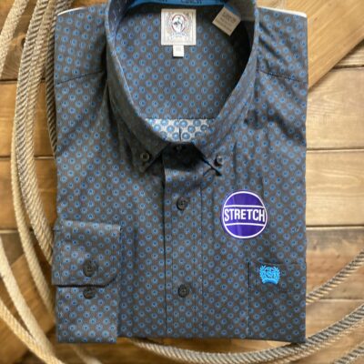 Mens Cinch Classic L/S Button Down Charcoal/Blue