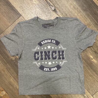 Mens Cinch Denim Co. Logo S/S Tee Grey