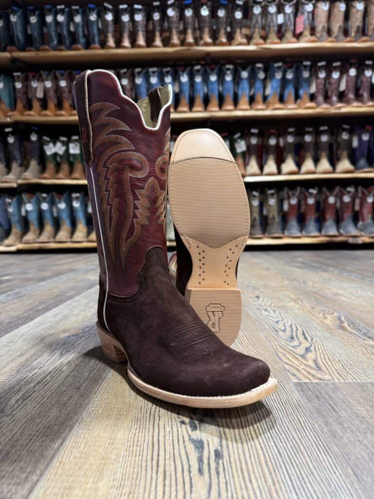 R Watson Men's Chocolate Deer Rough-Out Boot - Saddle Rags