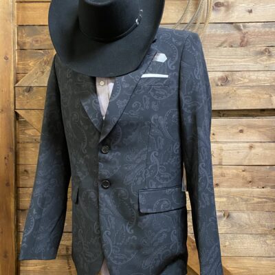 Mens Rock&Roll Black Paisley Sport Coat