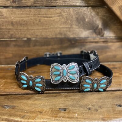 Womens Concho Belt Turquoise Floral