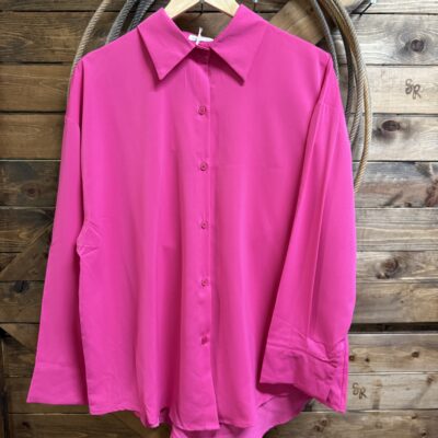Womens Grace+Emma L/S Button Down Hot Pink