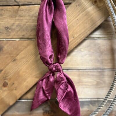 Maroon Jacquard Shorty Wild Rag 20"