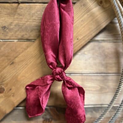 Red Jacquard Shorty Wild Rag 20"