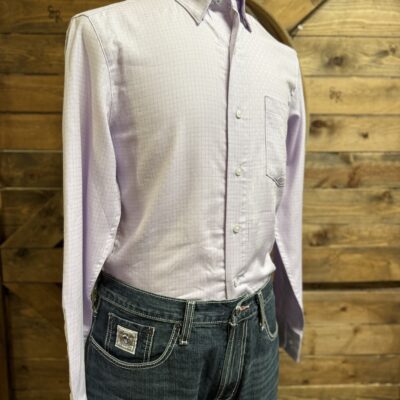 Mens Wrangler/CoJo L/S Button Down Lilac Plaid