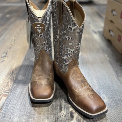 Womens Ariat Round Up Western Boot Metallic Leopard