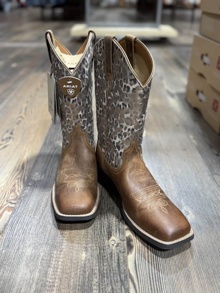 Leopard Print Tony Lama Ankle Boots Womens Ariat Round Up