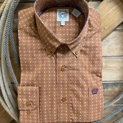 Mens Cinch Classic L/S Button Down Brown/Purple