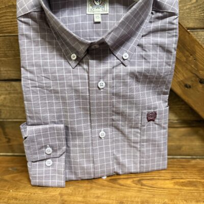 Mens Cinch Classic L/S Button Down Lilac Plaid