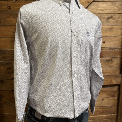 Mens Ariat Wrinkle Free L/S Button Down Aztec Diamond
