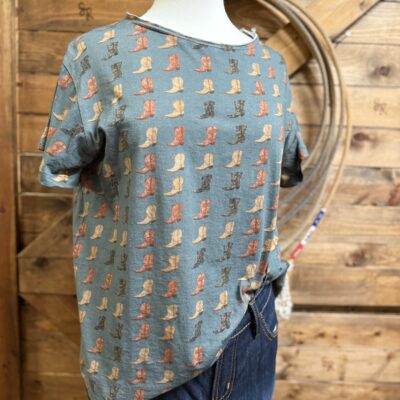 Womens Layerz Basic S/S Cowboy Boot Tee