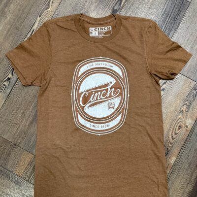 Mens Cinch S/S TShirt Brown/White Logo