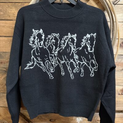 Womens Wrangler Retro Horse Knit Sweater