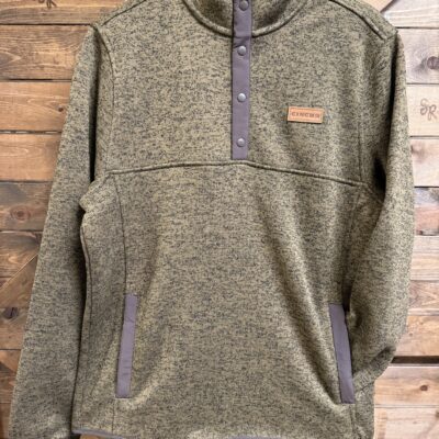 Mens Cinch 1/4 Button Pullover Brown/Black