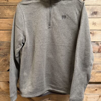Mens Cinch1/4 Zip Knitted Pullover Brown
