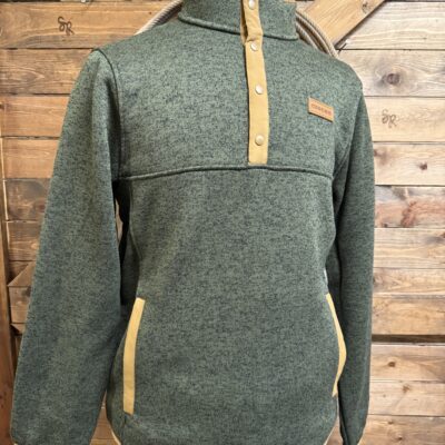 Mens Cinch 1/4 Button Pullover Olive/Tan