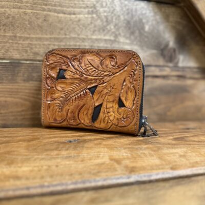Juan Antonio Tooled Leather Zipper Wallet