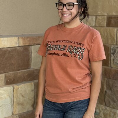 Saddle Rags Camo Logo Tee