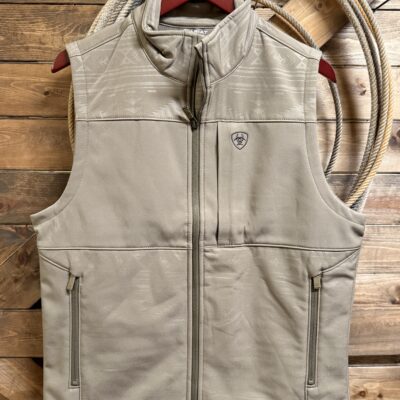 Mens Ariat Vernon Softshell Zip Up Vest Southwest Khaki