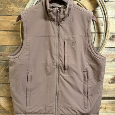 Mens Ariat Pioneer Zip Up Vest Brown
