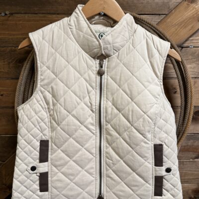 Womens Outback Quilted Riding Vest Creme