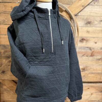 Womens Hooey Mazatlan 1/4 Zip Hoodie Black