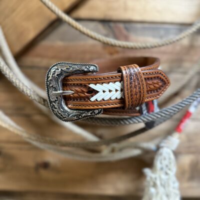 Mens Challenger Basketweave/Rawhide Belt