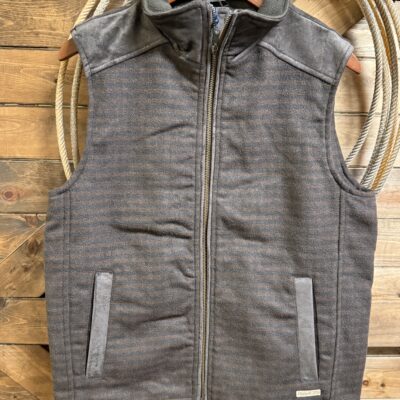 Mens Panhandle Slim Wool Vest Dark Brown Check