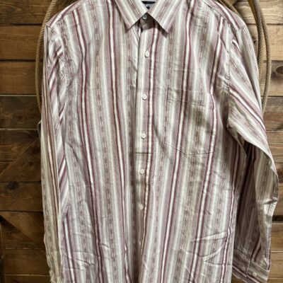 Mens Wrangler CoJo L/S Button Down Red/White Stripe