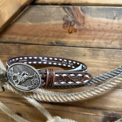 Baby Girls/Boys Buck Stitch Scroll Belt W/Buckle