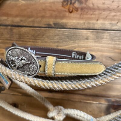 Baby Girls/Boys Tan Roughout Belt W/Buckle