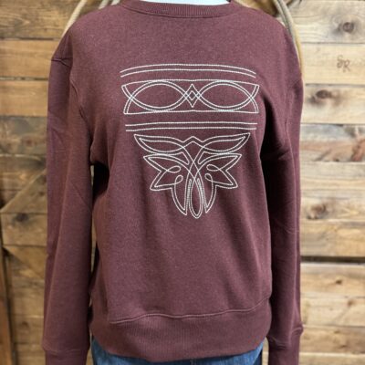 Womens Cruel Denim Toe Bug Sweatshirt Burgundy