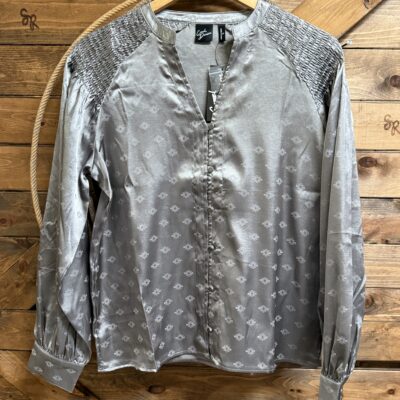 Womens Cruel Denim L/S Satin Blouse Grey