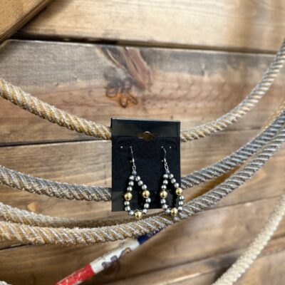 Navajo Pearl & 18K Gold Small Teardrop Earrings