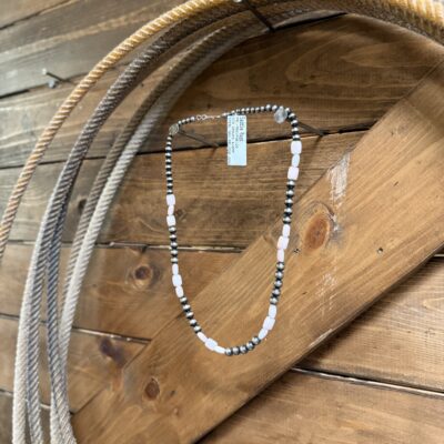 Navajo Pearl and Pink Opal 4/6MM Necklace