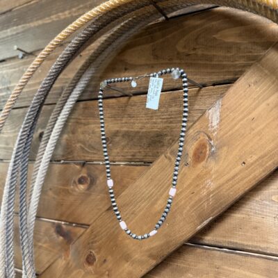 Navajo Pearl & Pink Opal 3 & 5MM Necklace