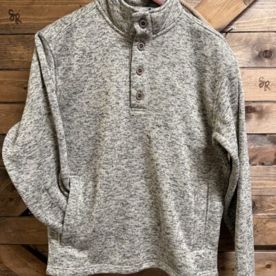 Mens Ariat 1/4 Button Caldwell Pullover Heather Brown