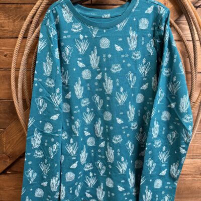 Girls Wrangler L/S Western Graphics Tee Turquoise