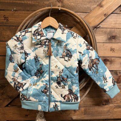 Girls Cruel Girls Quilted Western Bomber Jacket Blue