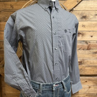 Mens Wrangler George Strait L/S Button Down Nark Navy