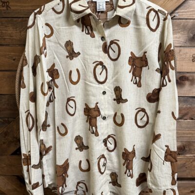 Womens Ariat Homestyle L/S Blouse Rodeo Print
