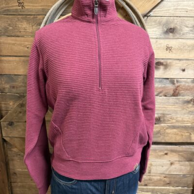 Womens Ariat High Noon 1/4 Zip Pullover Deep Pink