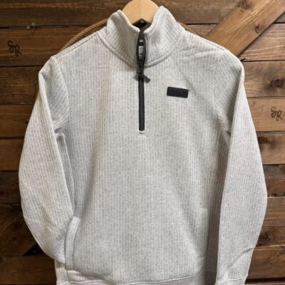 Womens Cinch 1/4 Zip Ribbed Pullover Heather Grey