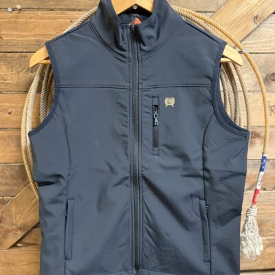 Womens Cinch Micro Waffle Vest Black