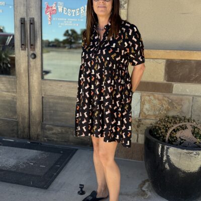 Womens Roper Babydoll Dress Boot Print