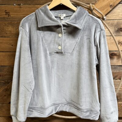 Womens Dylan Midnight Ribbed Velour Top Heather