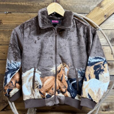 Girls Rock&Roll Border Jacket Brown