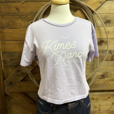 Womens Kimes Ranch Lasso Script Crop Tee