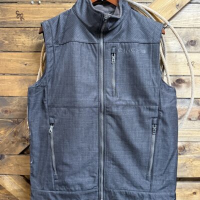 Mens Cinch Bonded Vest Brown Herringbone