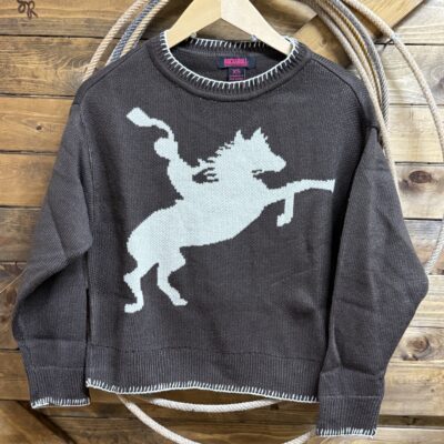 Womens Rock&Roll Knit Horse Rider Sweater Brown